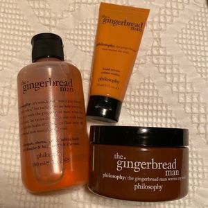 Philosophy gingerbread man shower gel/ bubble bath, hand cream and body soufflé